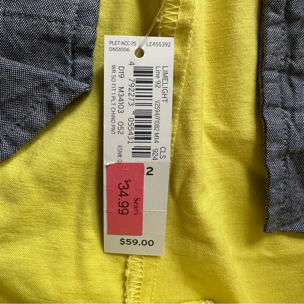 Lands End | Yellow Low Rise Slim Leg Pants Size 12 - Picture 7 of 8